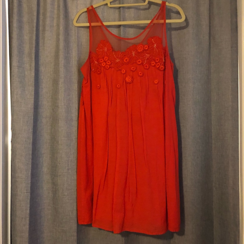 Orange anthropolgie dress